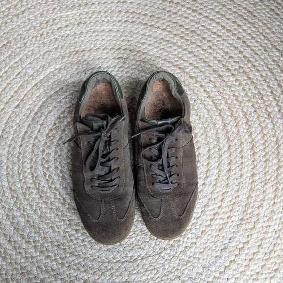 Frank and Oak Dark Olive Green Suede Unisex Sneakers Size 10 / 41 - Picture 5 of 5